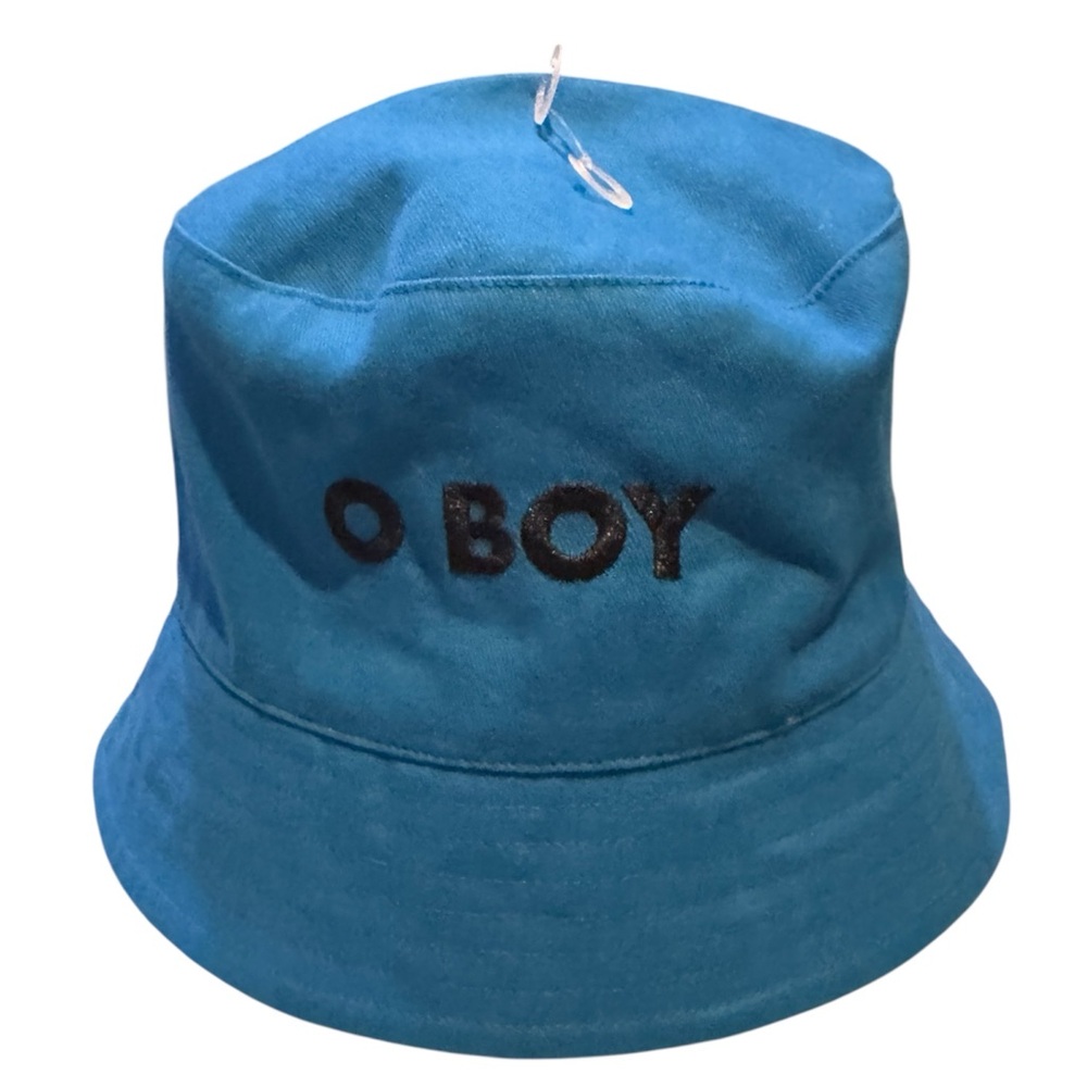 NWT - Kule Embroidered “Oh Boy” blue tennis, sun, beach Bucket Hat